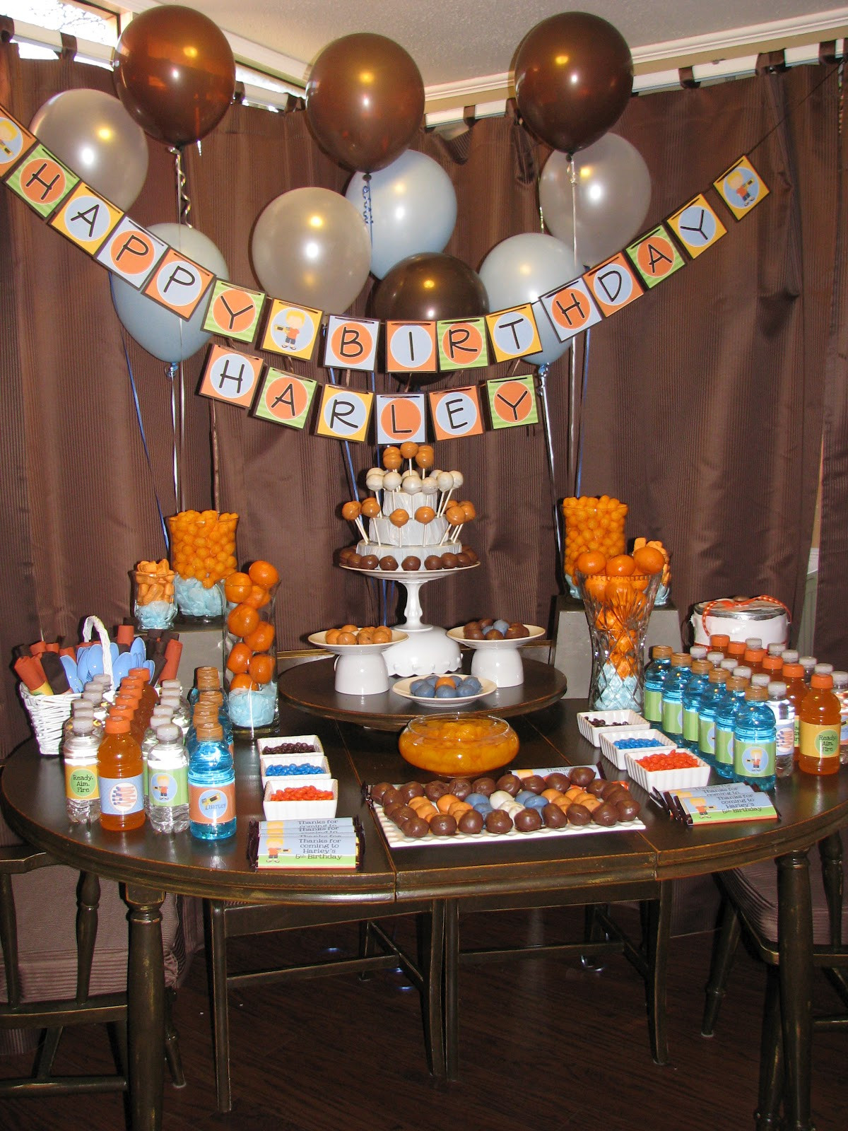 Best ideas about Nerf War Birthday Party
. Save or Pin Sweet Shindigs Nerf War Birthday Party Dessert Table Now.