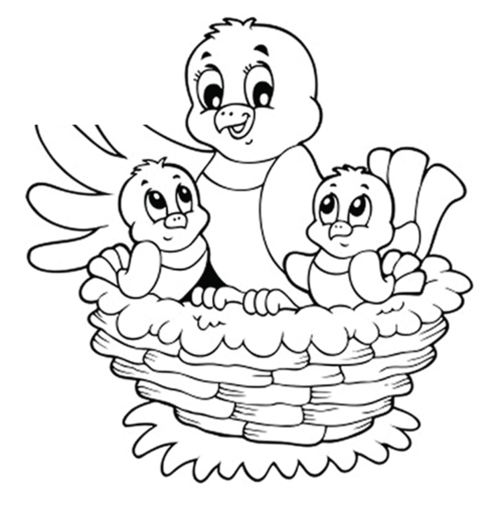 Nest Coloring Pages
 5 Best of Spring Bird Printables Cute Bird Clip