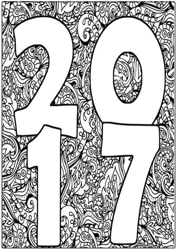 New Coloring Book For Adults
 New Year 2017 Coloring Pages For Adult