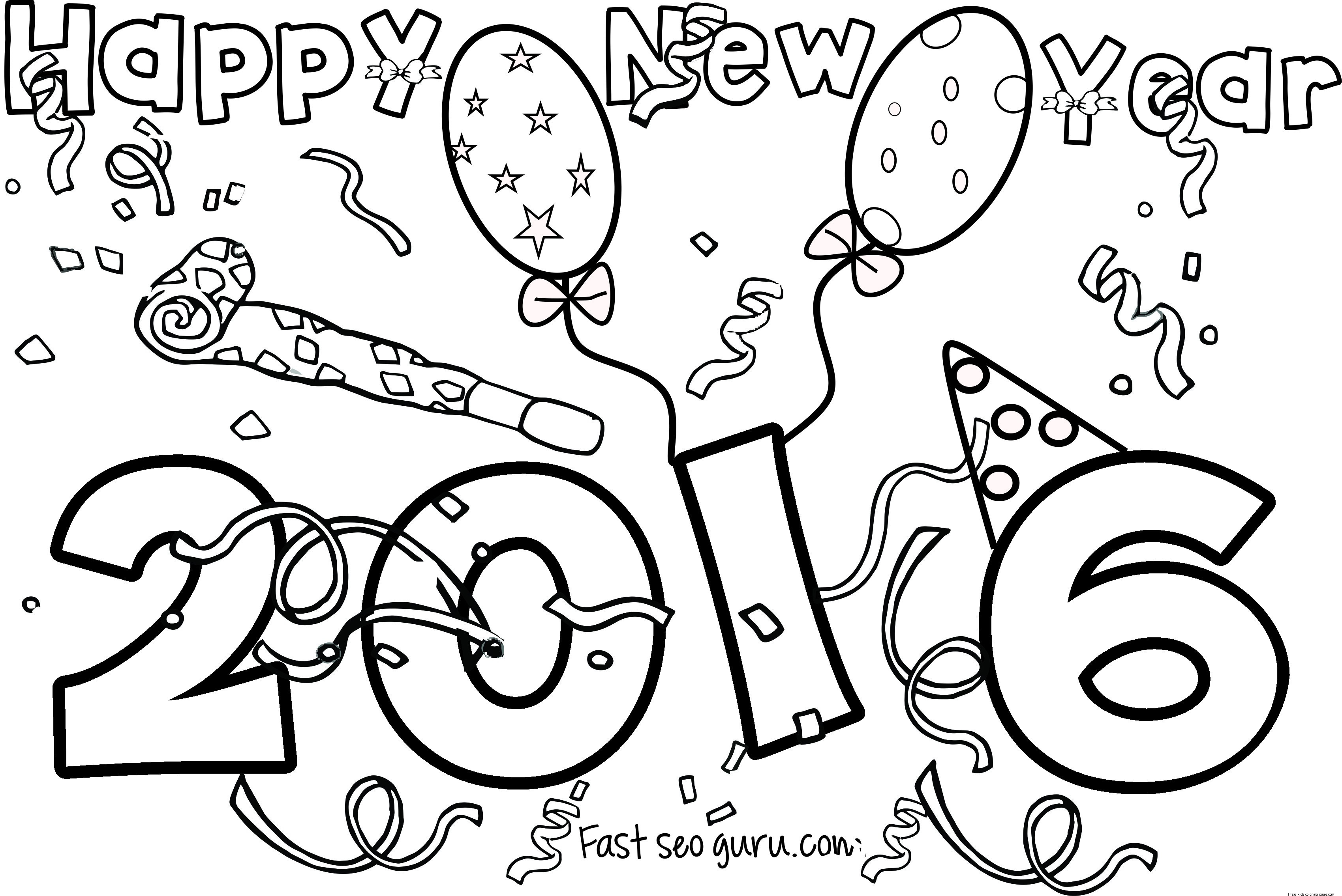 New Year Coloring Pages Free Printables
 happy new year 2016 printable coloring pages Free