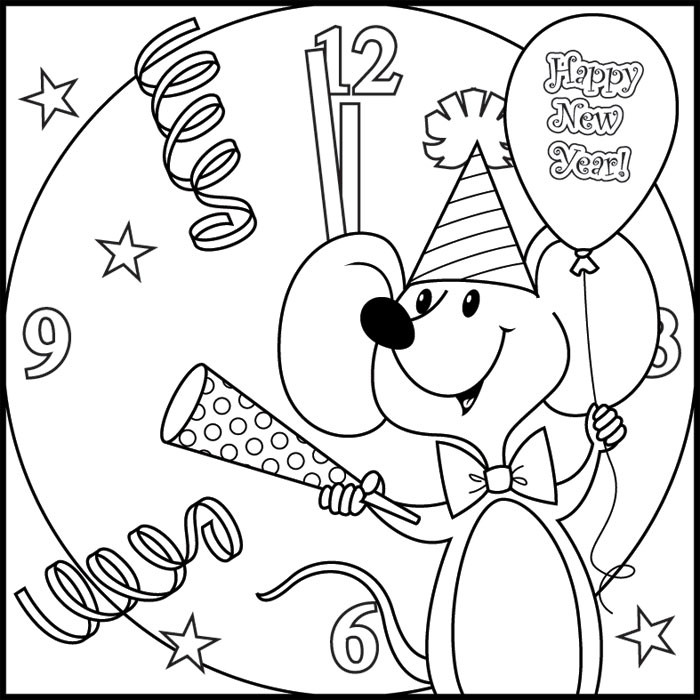 New Year Coloring Pages Free Printables
 2014 Coloring pages free new years day printables