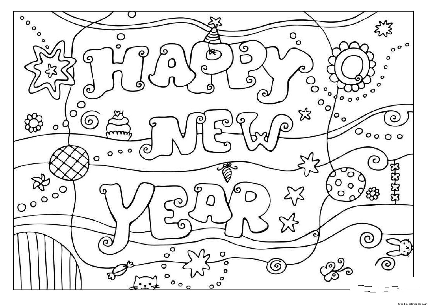 New Year Coloring Pages Free Printables
 Printable coloring pages Happy New Year 2016Free Printable