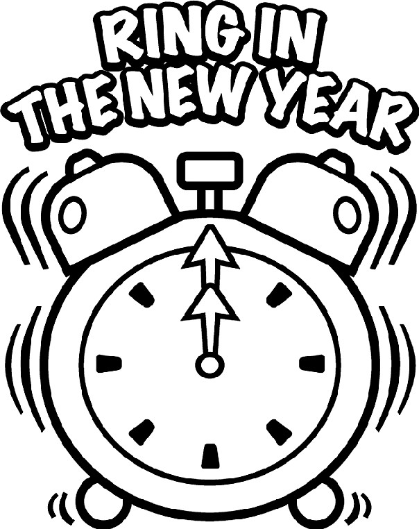 New Year Coloring Pages Free Printables
 New Year s Clock Coloring Page