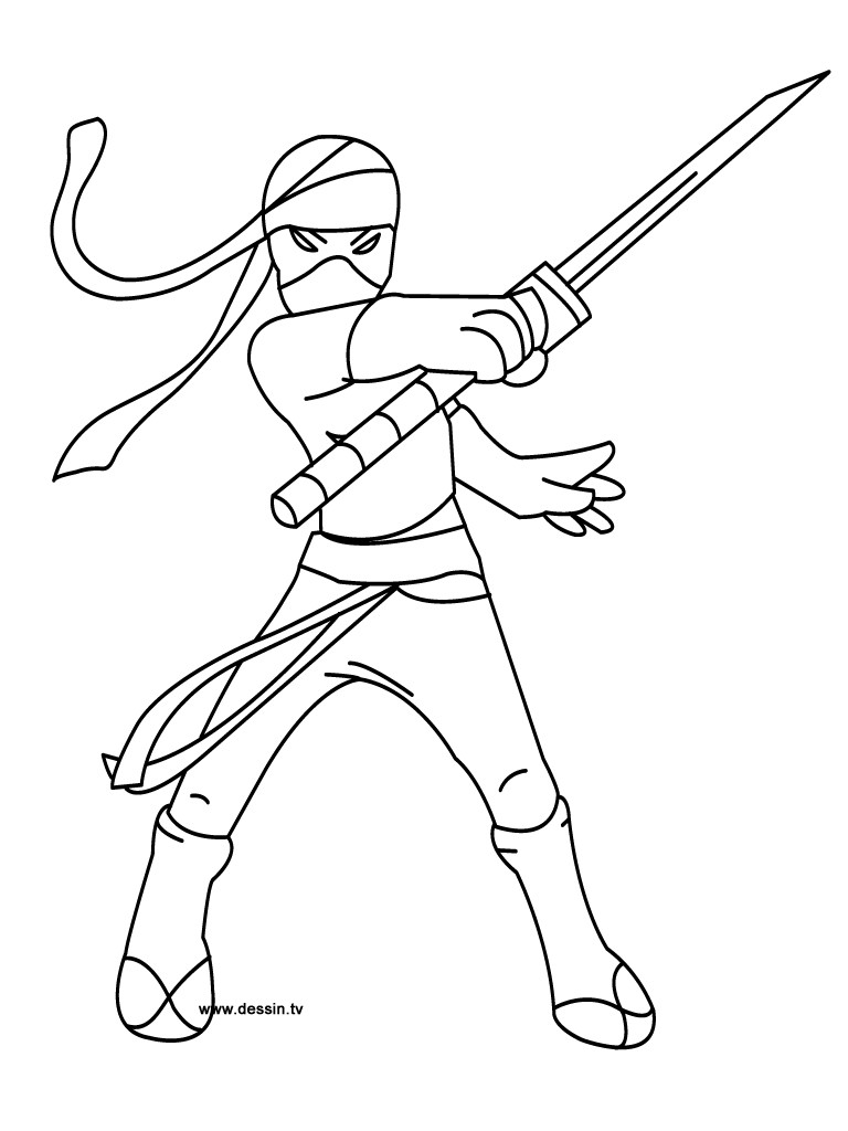 Ninja Coloring Sheet
 Ninja Warrior Coloring Pages For Kids
