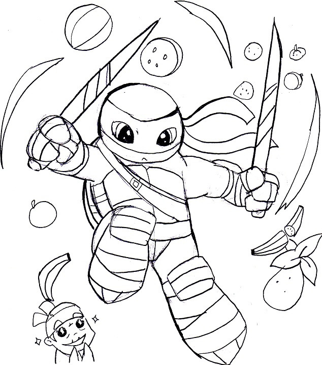 Ninja Turtle Coloring Sheet
 Ninja Turtles Nickelodeon Coloring Pages Mutant Leonardo