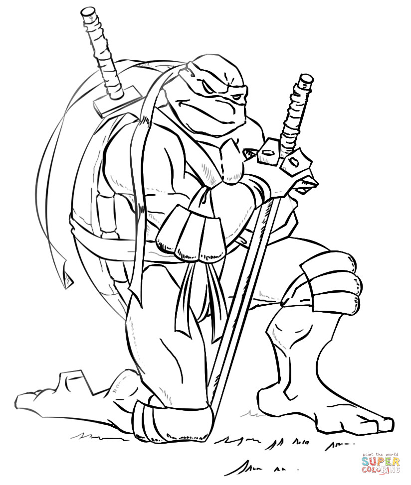 Ninja Turtle Coloring Sheet
 Leonardo from Ninja Turtles coloring page