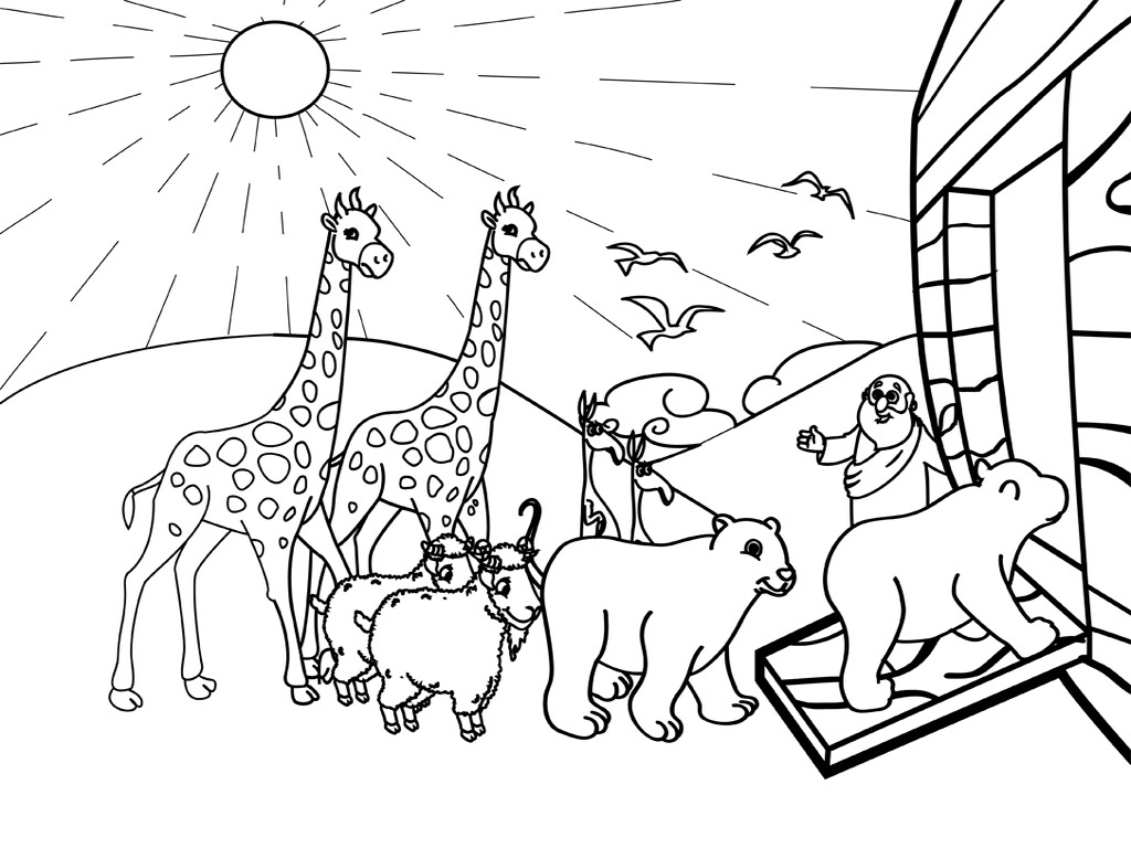 Noah Coloring Pages
 Noahs Ark PNG Black And White Transparent Noahs Ark Black