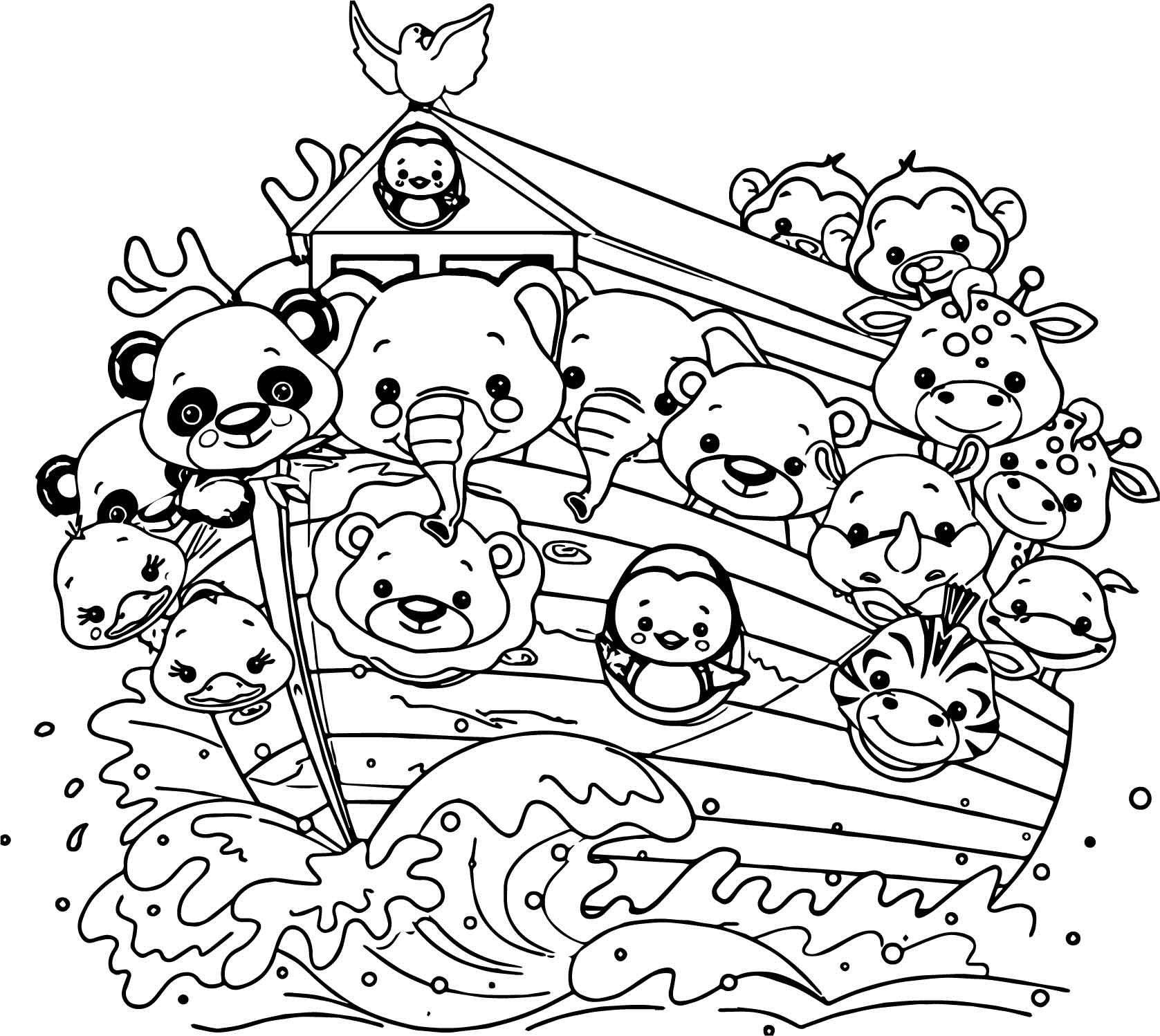 Noah Coloring Pages
 Noah Ship Cartoon Coloring Page