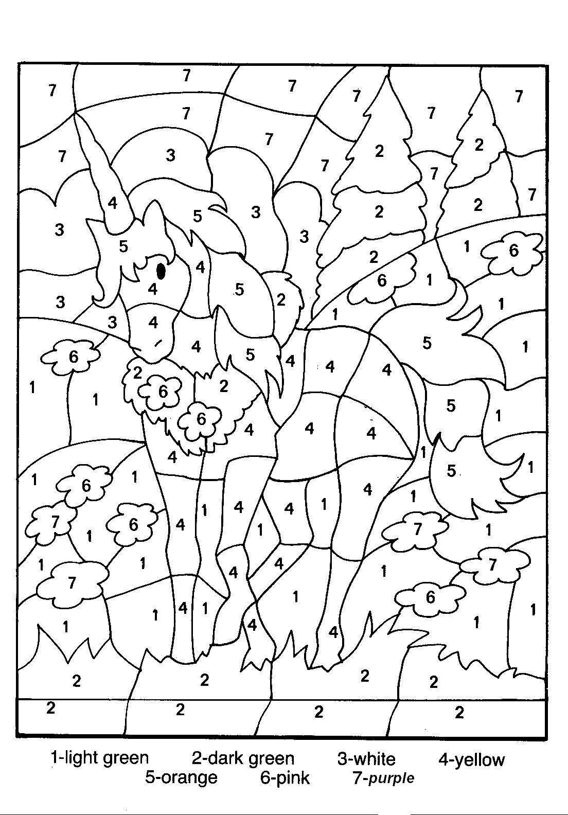 Number Coloring Book
 Free Printable Color by Number Coloring Pages Best