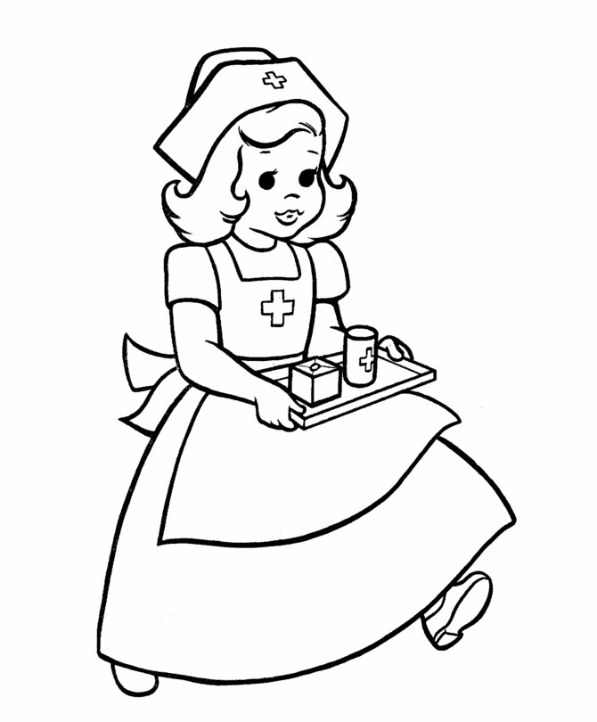 Nurse Coloring Pages For Kids
 Nurse Coloring Book Pages Doctor Day cartoon coloring