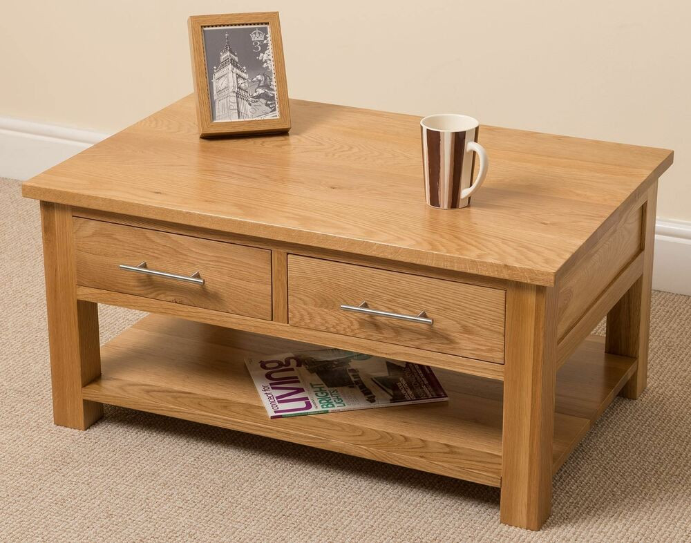 Best ideas about Oak Coffee Table
. Save or Pin Oslo Solid Oak Coffee Table with 2 Drawers Low Living Now.
