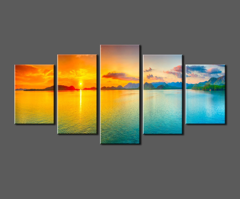 Best ideas about Ocean Wall Art
. Save or Pin Sunset Ocean View Framed HD Canvas Print Painting Now.