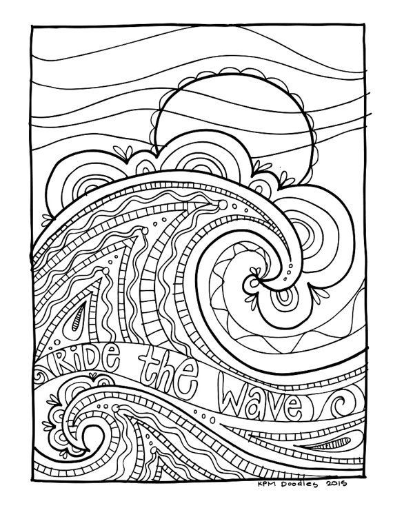 Ocean Waves Coloring Pages For Adults
 KPM Doodles Coloring page Wave