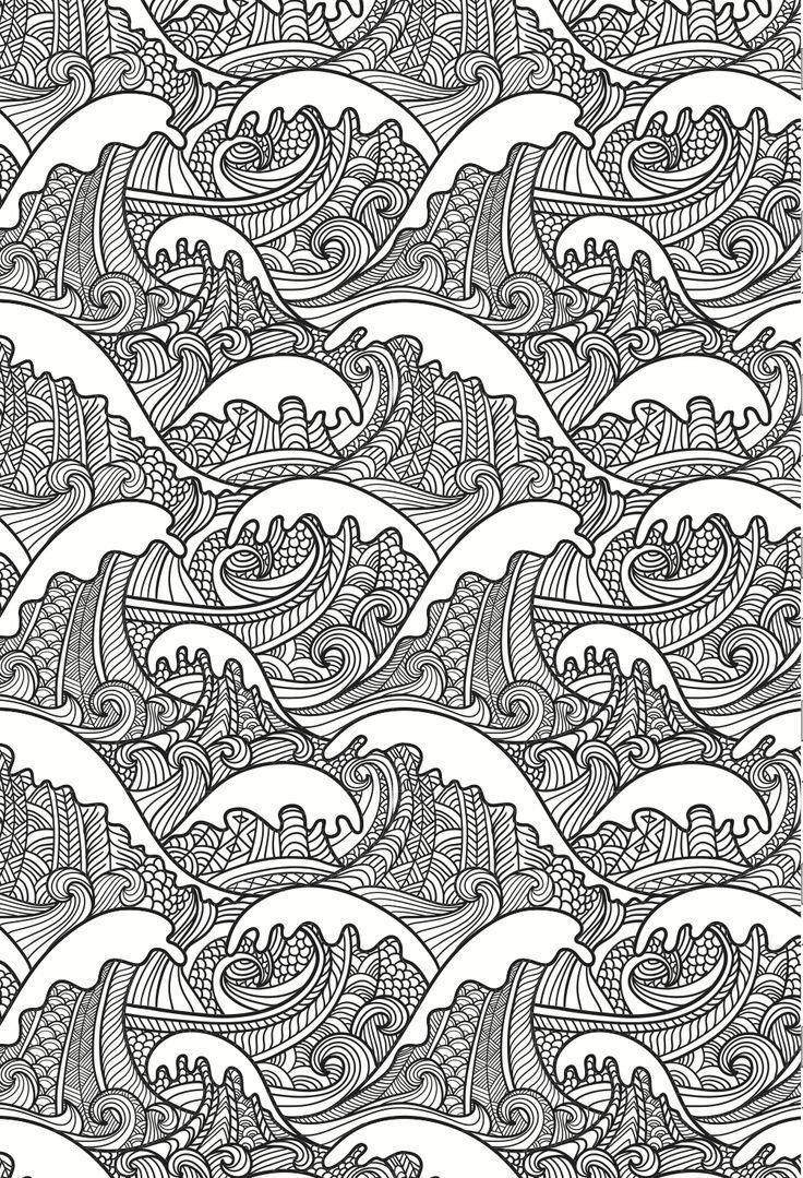 Ocean Waves Coloring Pages For Adults
 Ocean Waves Coloring Page thekindproject