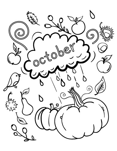 October Coloring Pages For Kids
 Printable October coloring page Free PDF at