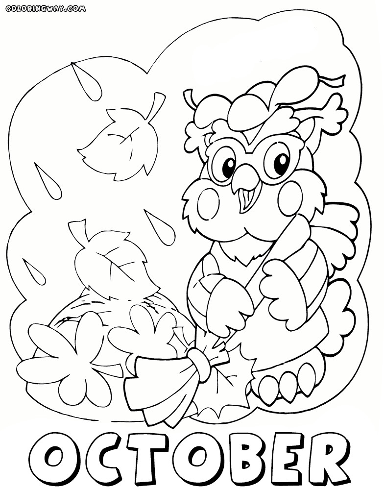 October Printable Coloring Pages
 Months coloring pages