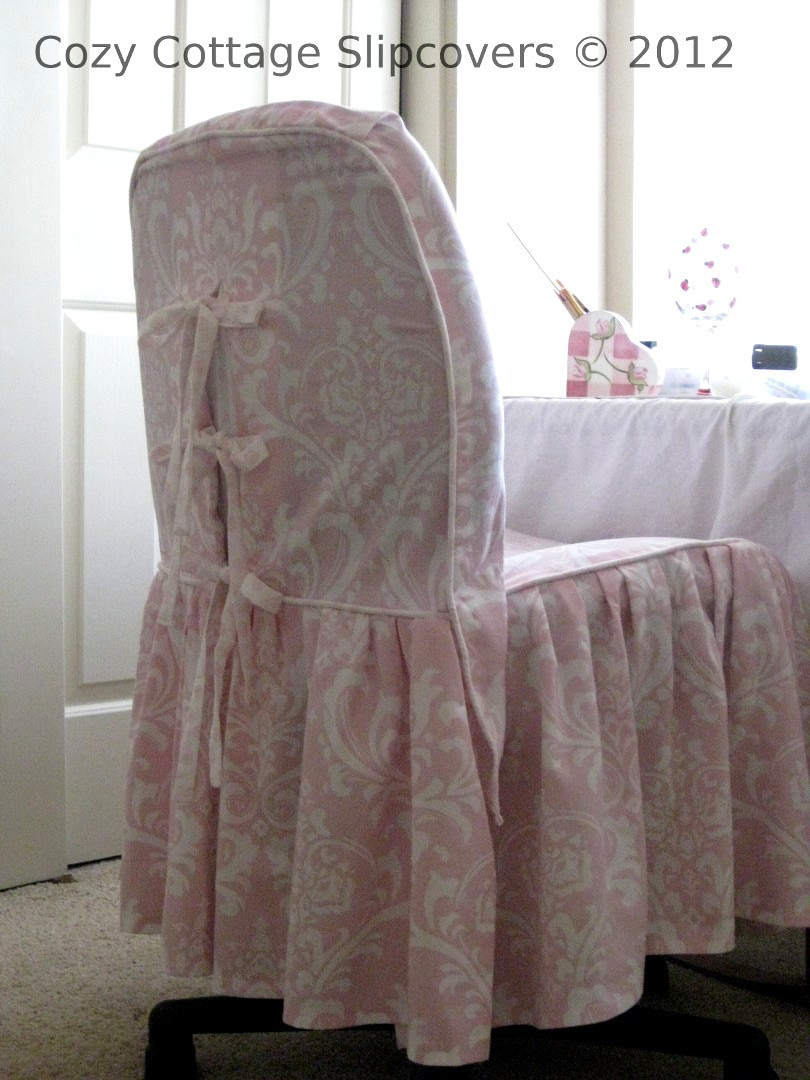 Best ideas about Office Chair Slipcover
. Save or Pin Cozy Cottage Slipcovers Pink Damask fice Chair Slipcover Now.