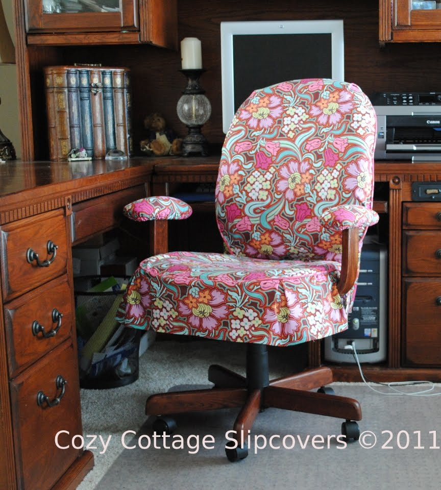 Best ideas about Office Chair Slipcover
. Save or Pin Cozy Cottage Slipcovers Disco Flower fice Chair Now.