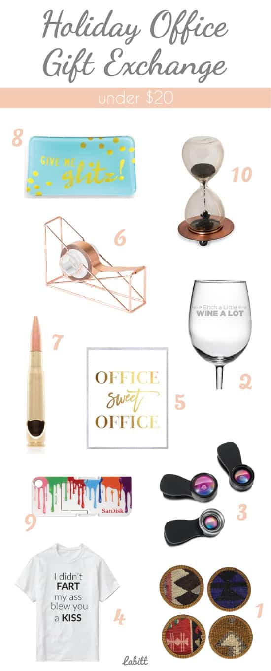 Office Holiday Gift Ideas
 Holiday fice Gift Exchange Ideas Under $20