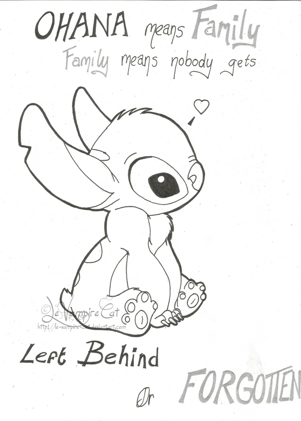 Ohana Coloring Pages
 Stitch Ohana Coloring Pages