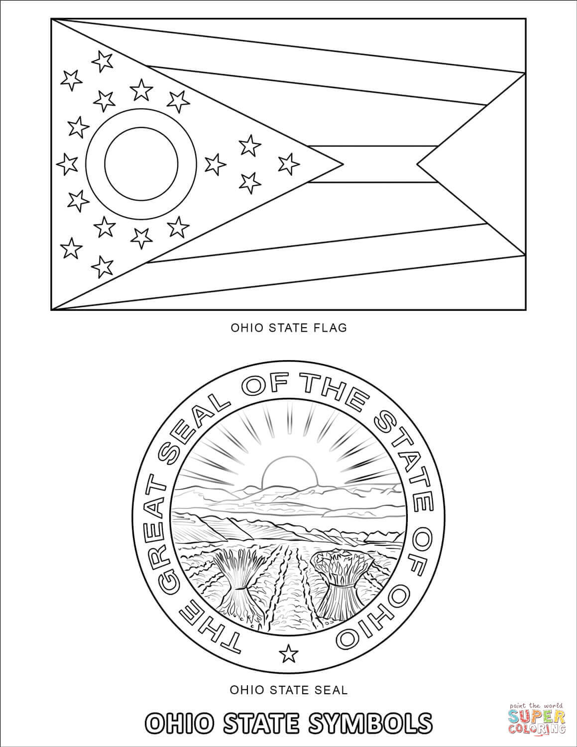 Ohio State Coloring Pages
 Ohio State Symbols coloring page