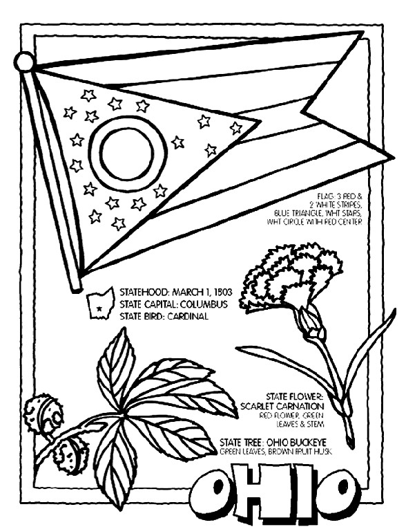 Ohio State Coloring Pages
 Ohio Coloring Page