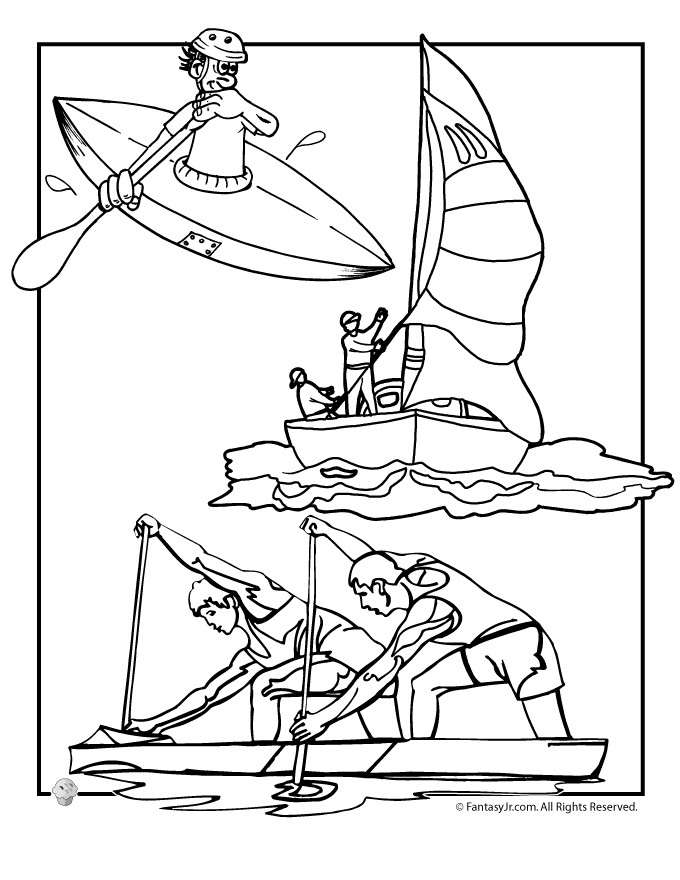 Olympic Coloring Sheets For Kids
 Olympic Water Sports Kayaking Rowing and Sailing