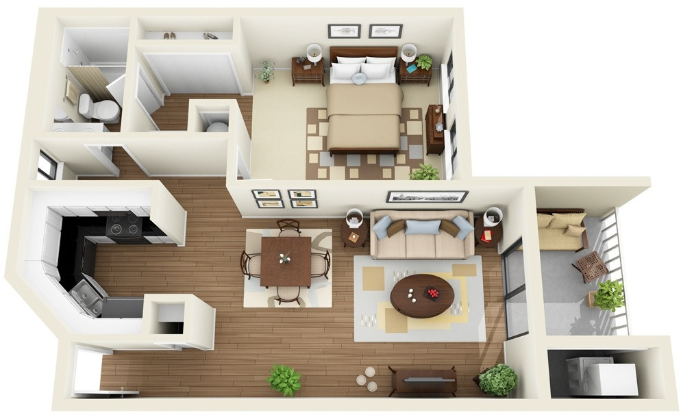 Best ideas about One Bedroom Apartment
. Save or Pin 1 Bedroom Apartment House Plans Now.