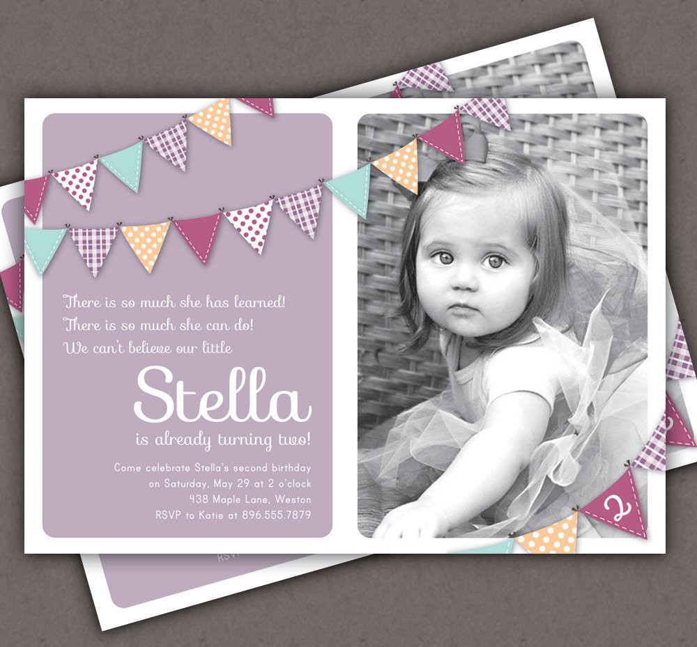Best ideas about One Year Old Birthday Invitations
. Save or Pin Bunting Invitation Printable Invite 1 Year Old 2 Year Now.