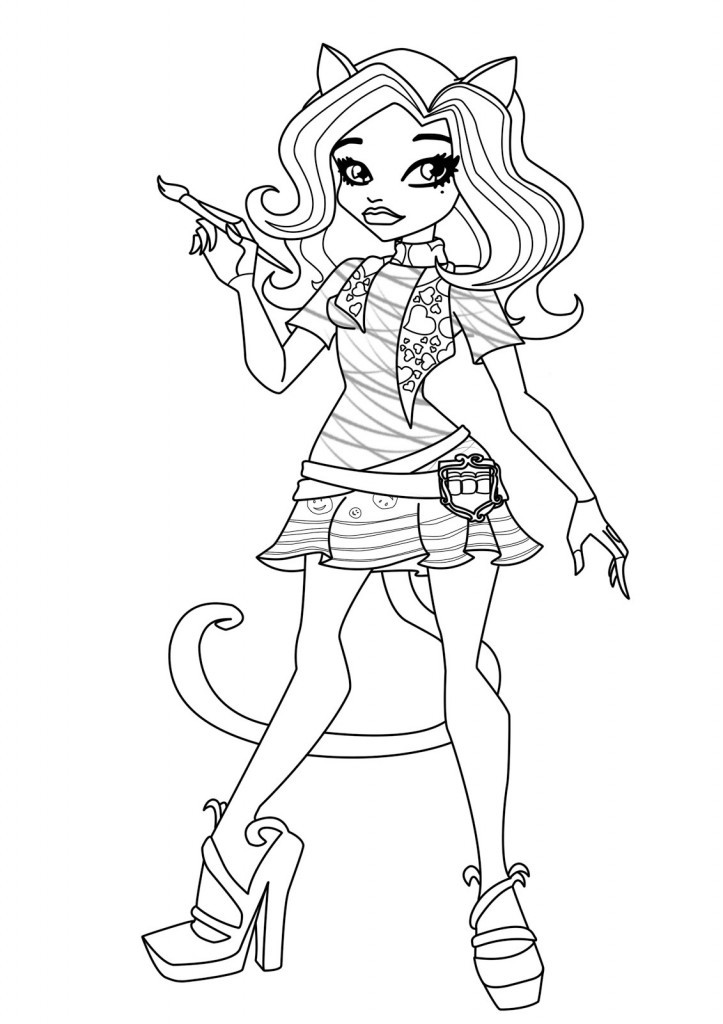 Online Coloring Book For Kids
 Free Printable Monster High Coloring Pages for Kids