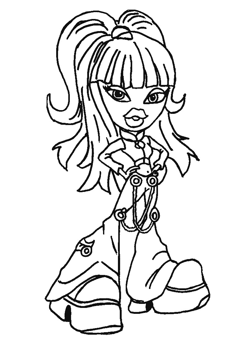 Online Coloring Sheets For Girls
 Free Printable Bratz Coloring Pages For Kids