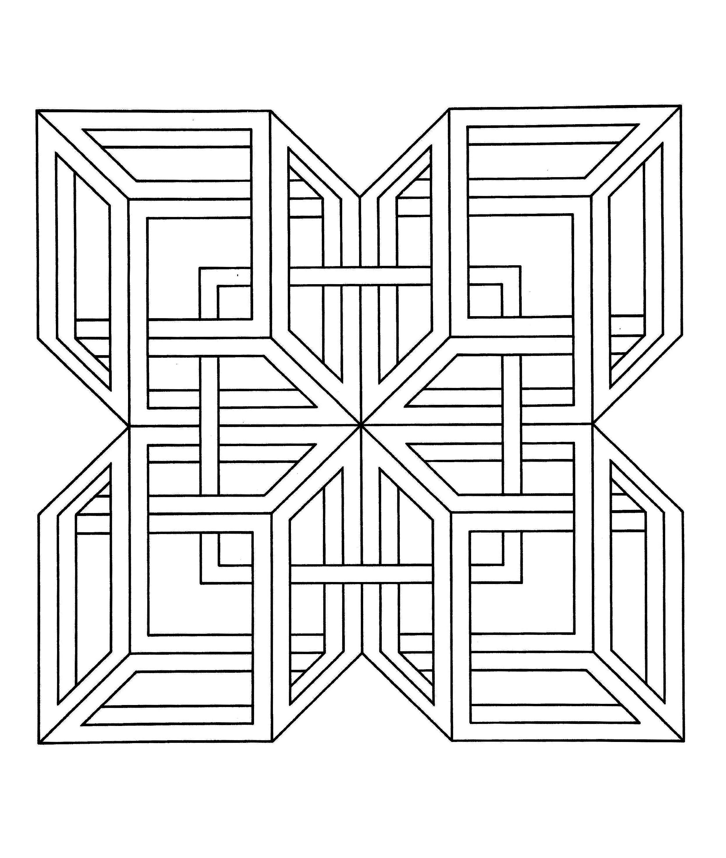 Optical Illusion Coloring Pages
 Op Art Coloring pages for adults coloring op art jean
