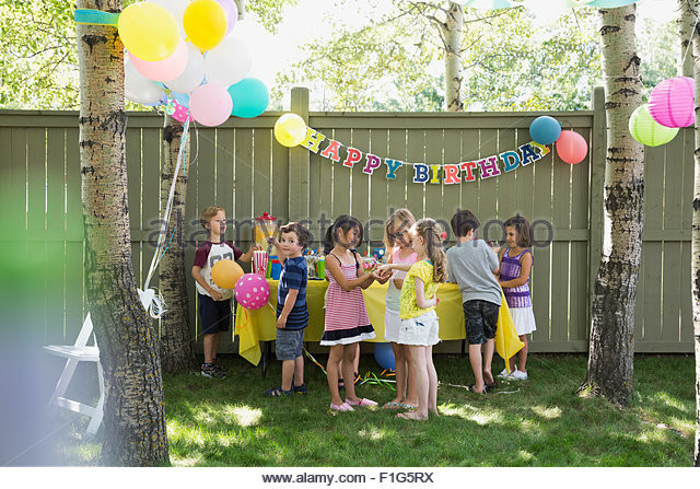 Outdoor Birthday Party Ideas For Toddlers
 Kids Birthday Party Stock s & Kids Birthday Party