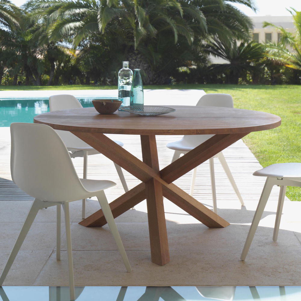 Best ideas about Outdoor Dining Table
. Save or Pin Round outdoor dining table made of mahogany wood Bridge by Now.
