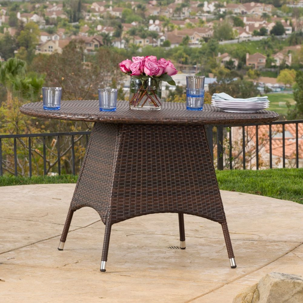Best ideas about Outdoor Dining Table
. Save or Pin Outdoor Brown Wicker Round Dining Table Now.