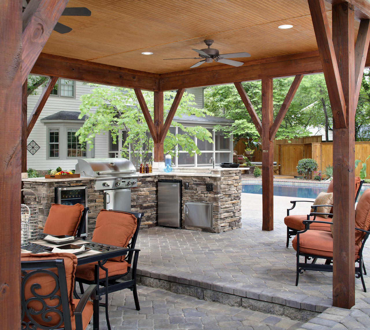 Best ideas about Outdoor Patio Ideas
. Save or Pin Custom Outdoor Kitchen under Open Porch Now.