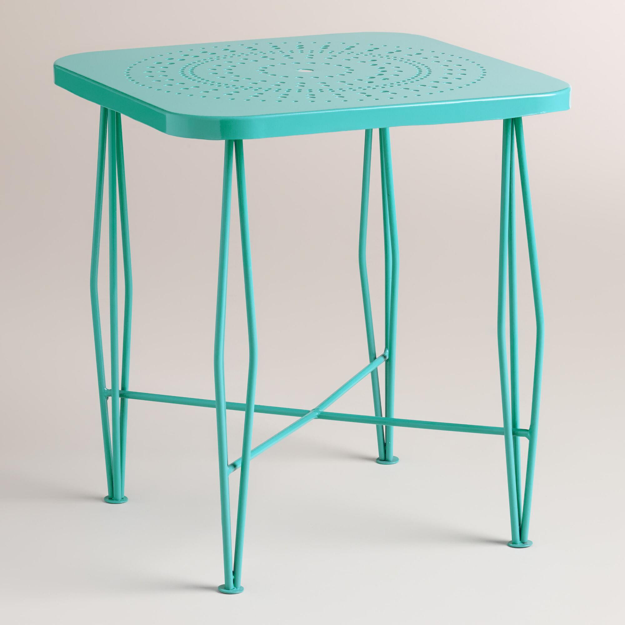 Best ideas about Outdoor Side Table
. Save or Pin Blue Metal Alyssa Hairpin Outdoor Side Table Now.