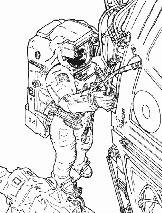 Outer Space Coloring Pages For Adults
 Coloriage Astronaute dessin réel dessin gratuit à imprimer