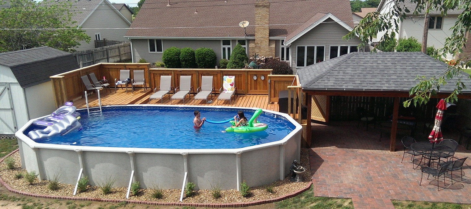 Best ideas about Oval Above Ground Pool
. Save or Pin Ground Pool Deck Ideas from Wood for Relaxation Area Now.