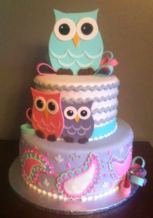Owl Birthday Cake
 13 Baby Shower Cakes Designs
