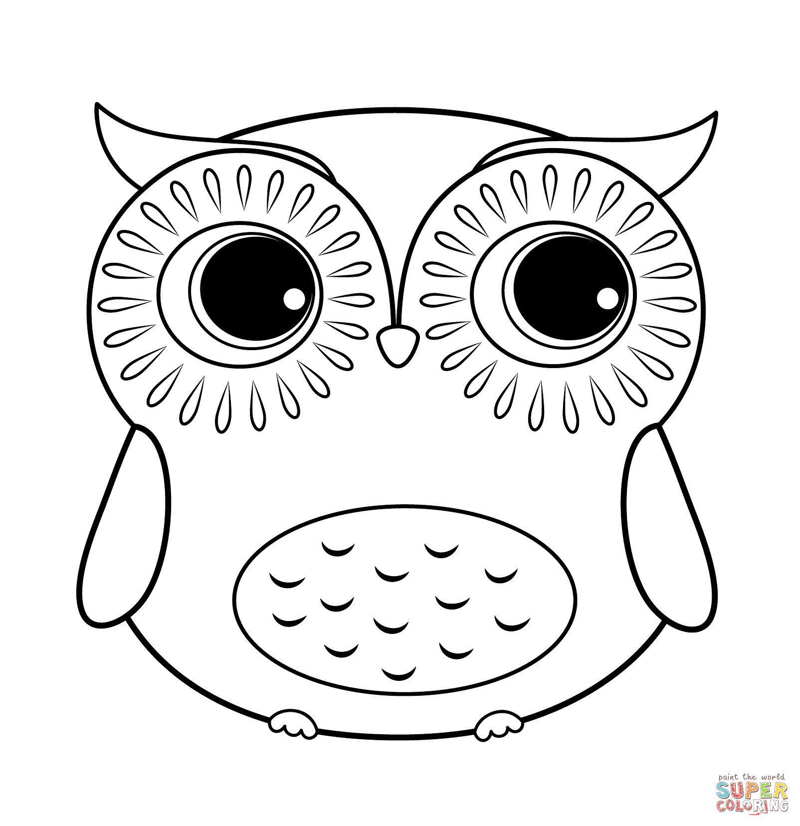 Owl Coloring Sheet
 Cartoon Owl coloring page