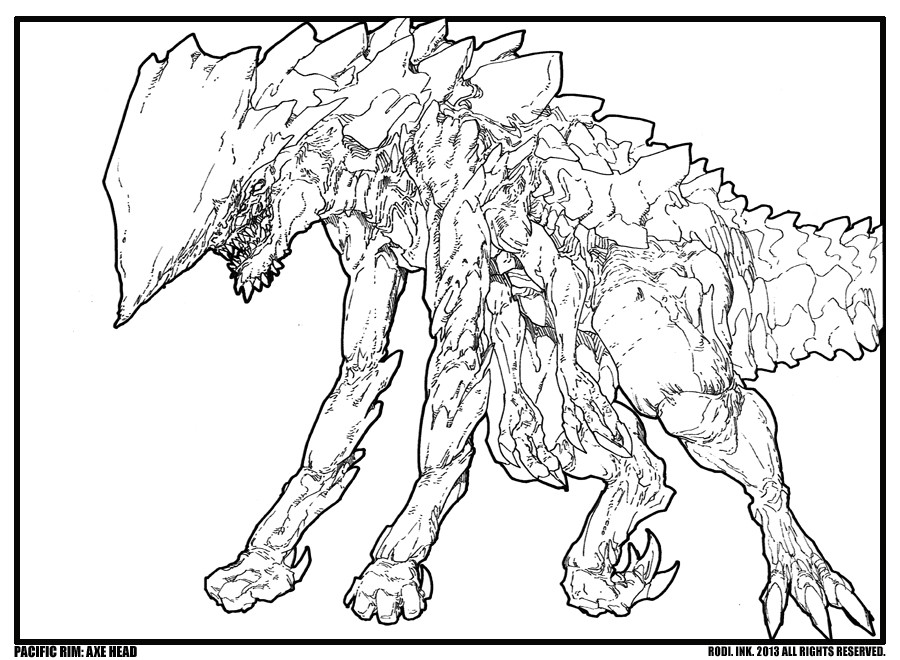 Pacific Rim Coloring Pages
 Pacific Rim Axehead Ink by Dezarath on DeviantArt
