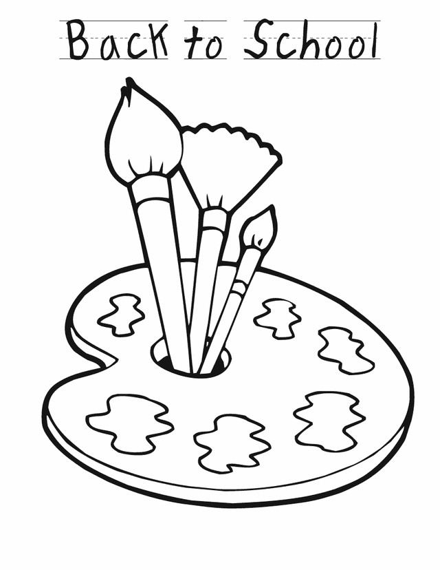 Paint Coloring Pages
 Back to school paint Free Printable Coloring Pages