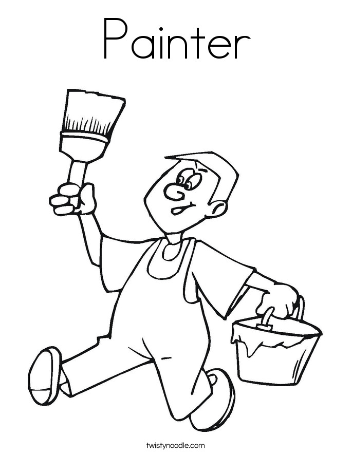 Paint Coloring Pages
 Painter Coloring Page Twisty Noodle