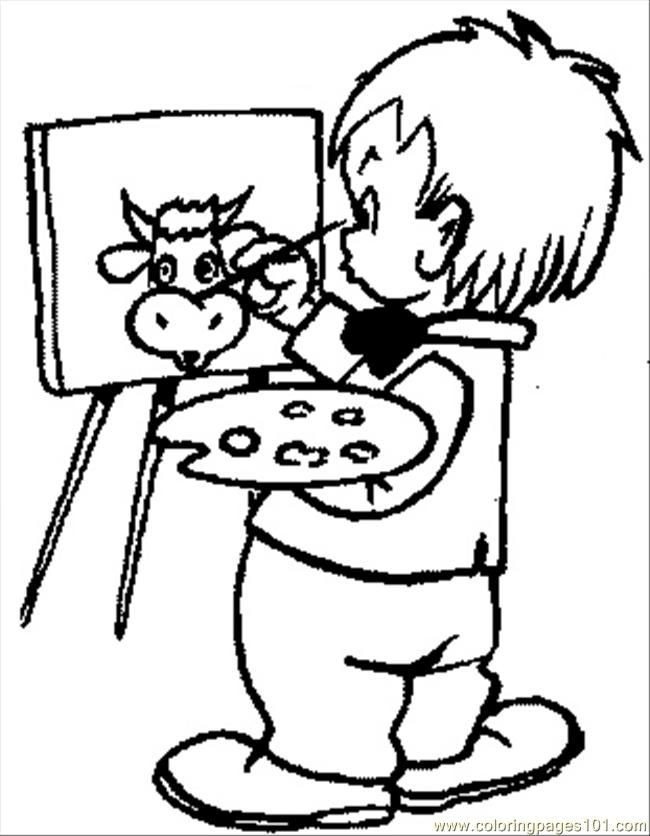 Paint Coloring Pages
 Kids Painting line Coloring Home