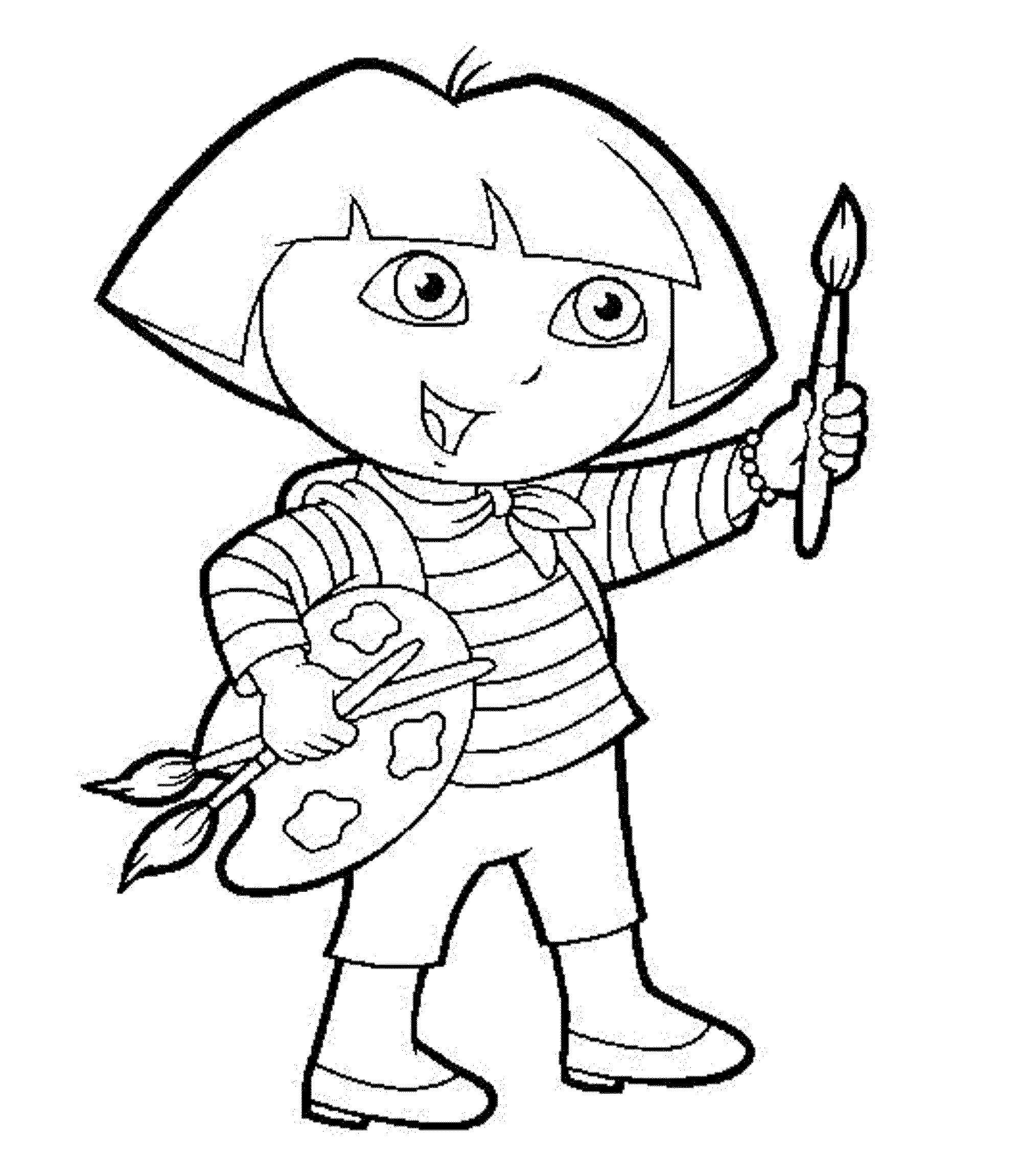 Paint Coloring Pages
 dora coloring pages for kids printable painting