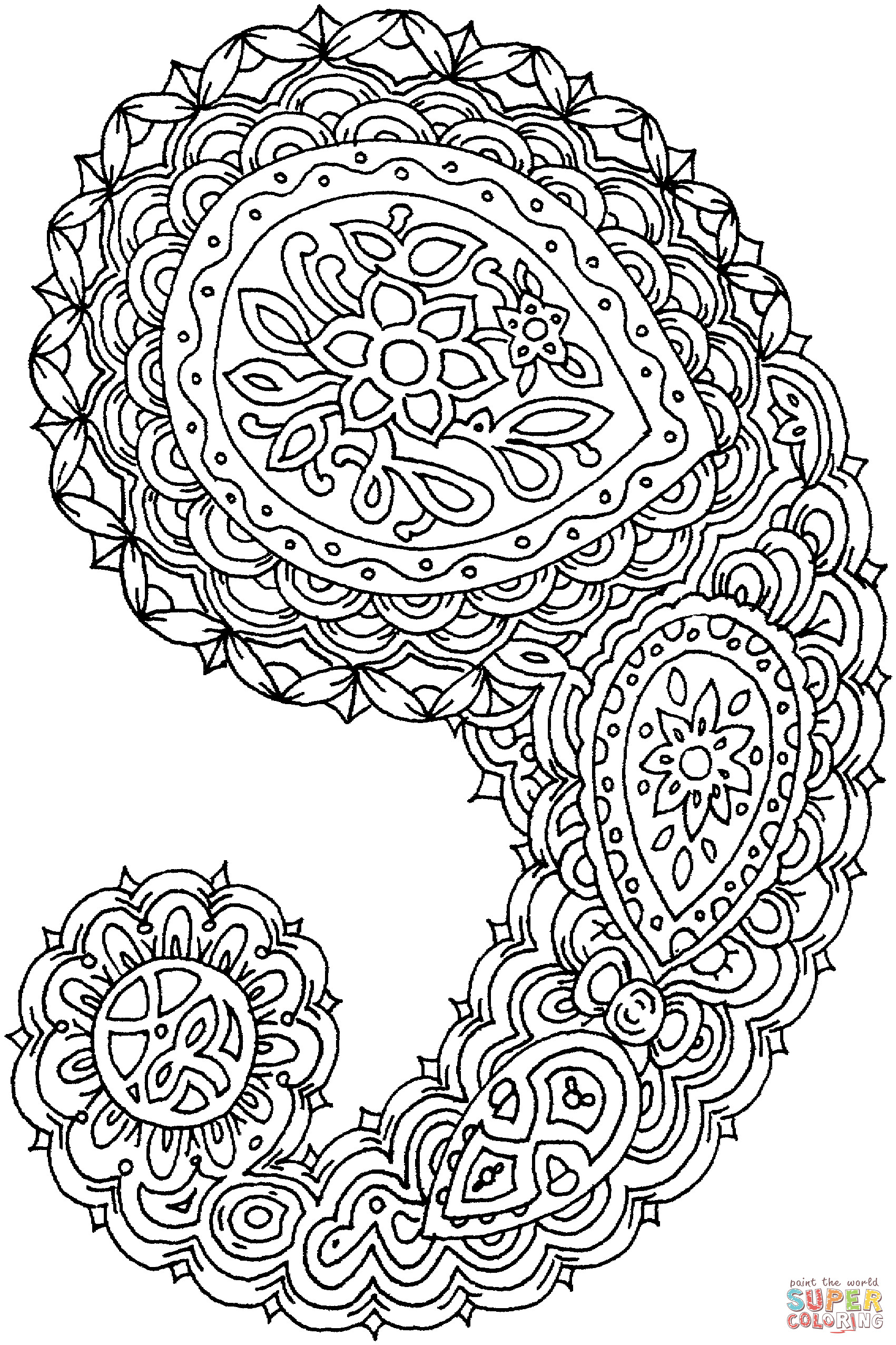 Paisley Printable Coloring Pages
 Paisley coloring page