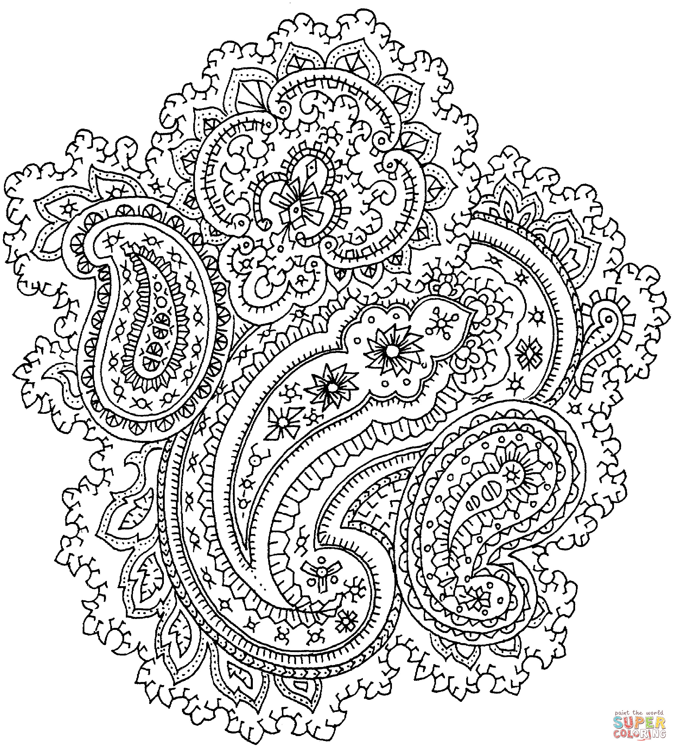 Paisley Printable Coloring Pages
 Paisley coloring page