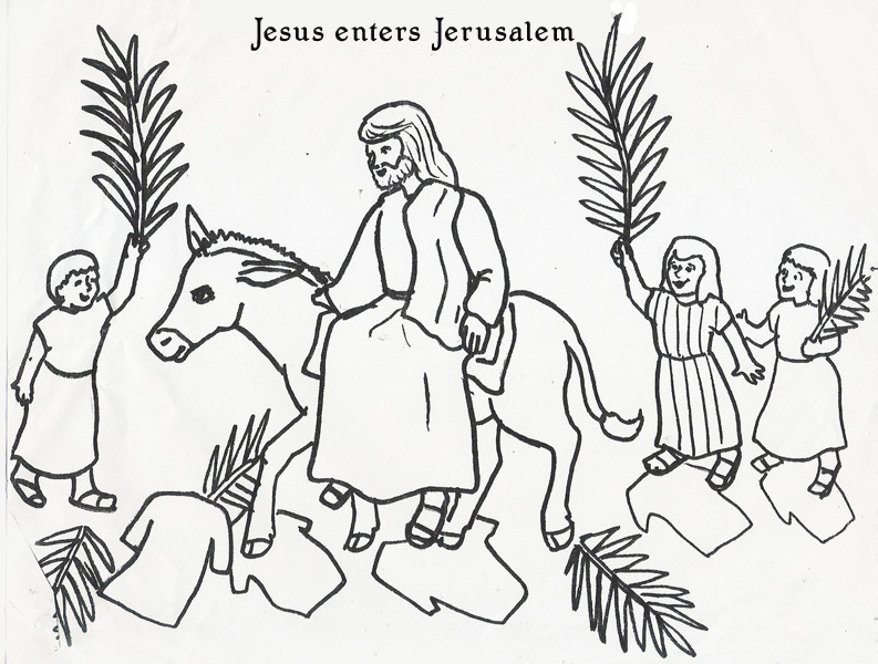 Palm Sunday Coloring Pages Free
 Palm Sunday