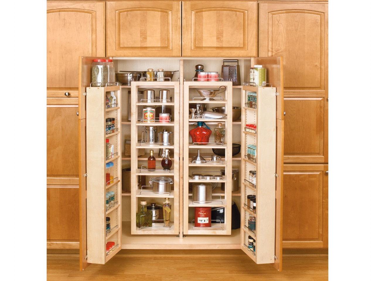 Best ideas about Pantry Cabinet Ideas
. Save or Pin Wooden shelves with doors tall kitchen pantry cabinet Now.